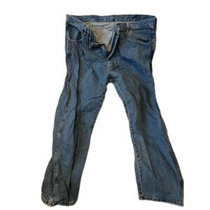 Rustler Straight Leg Blue Jeans Mens 44x30